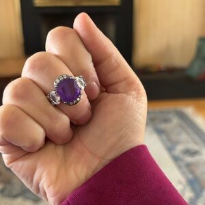 Purple Gemstone Silver Ring